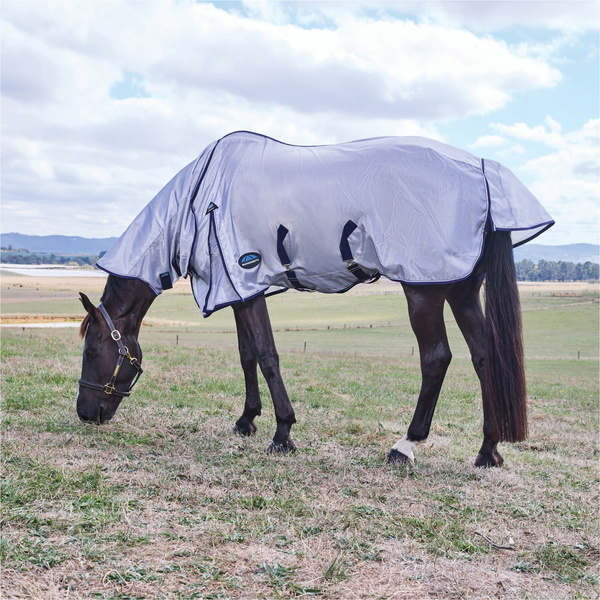 2026 Weatherbeeta Comfitec Hexi Shield Fly Sheet Combo 1029538 - Silver / Navy / White
